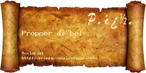 Propper Ábel névjegykártya
